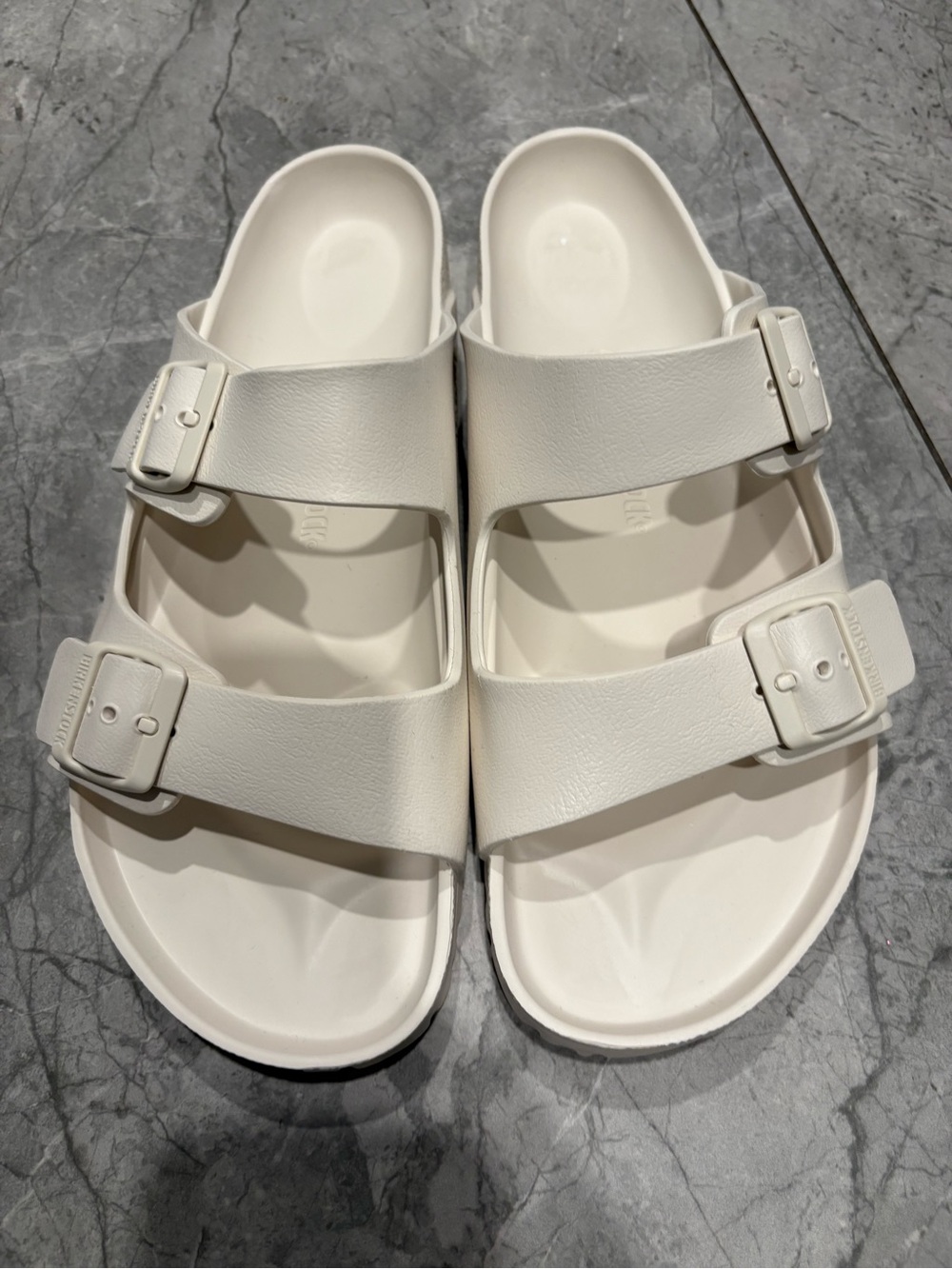 Birkenstock White Two-Buckle EVA Slide Sandals - Picture 2 of 5